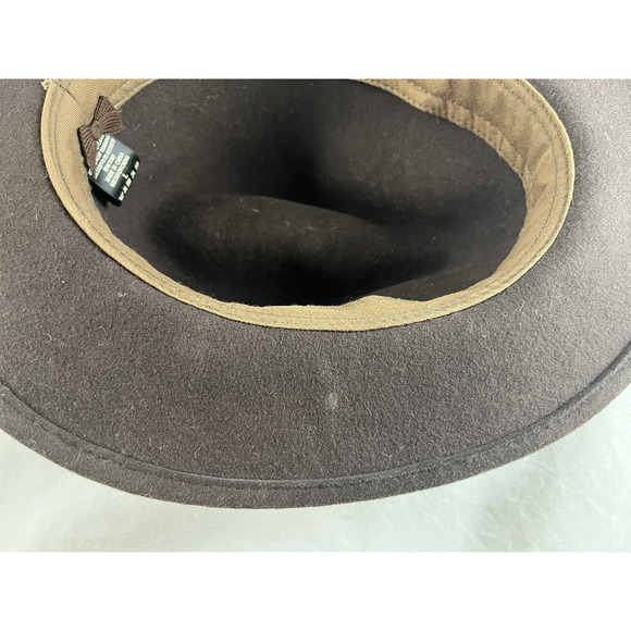 All Wool Fedora Hat Tagged Size Large Brown - Picture 6 of 7